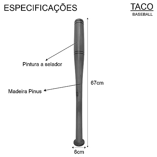 Bastão Taco Baseball Beisebol De Madeira 67cm Profissional (Cerejeira)