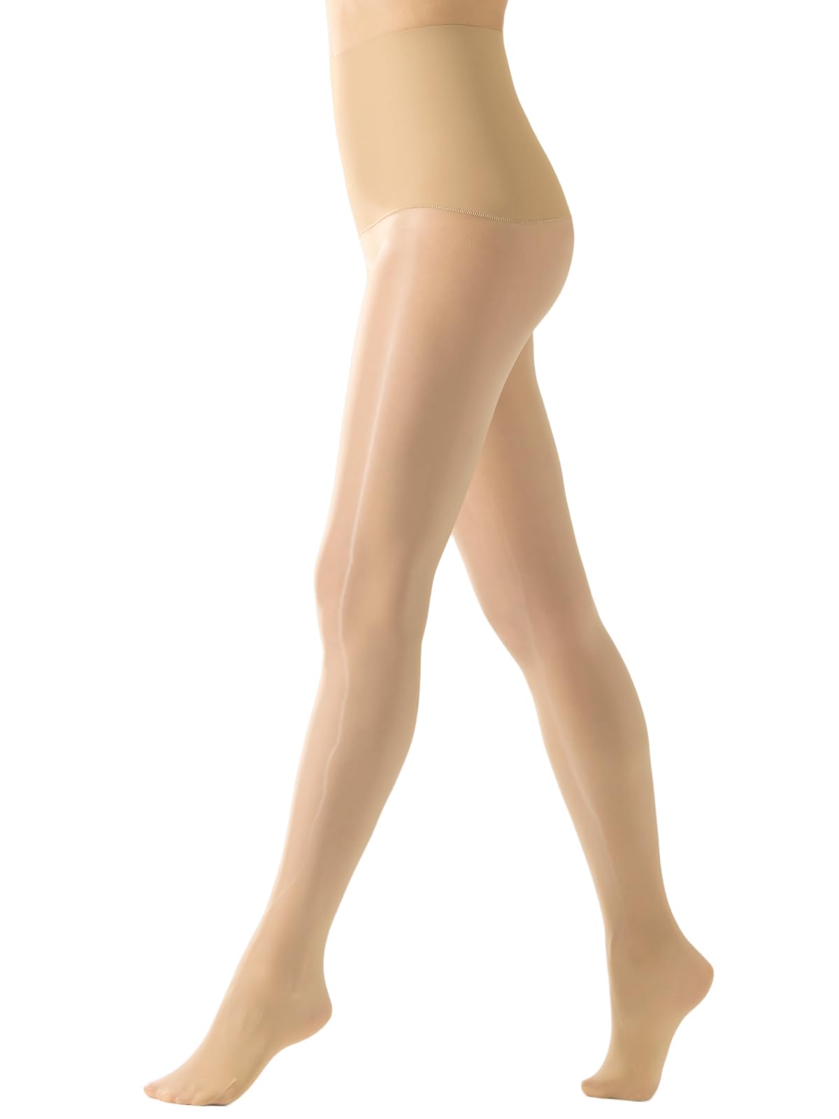 Manzi Women's Natural 1 Pair Glossy Tights 15D Ultra Sheer Oil Shiny Tights Shimmer Gloss Dance Pantyhose,,S