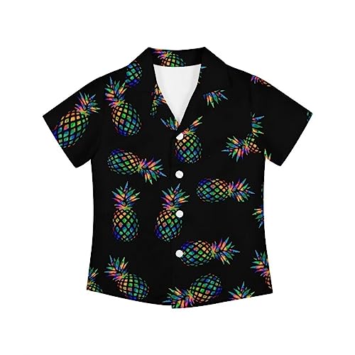 Kids Hawaiian Shirt Boys Short Sleeve Button Down Vacation Funny Shirt