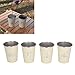 PerGar Stainless Steel Mug, 4 Pcs 350ml 304 Stainless Steel Water Cup, Coffee Mug Bottle Camping Mugs Set, for Barbecue Beer Travel Outdoor (Beige)