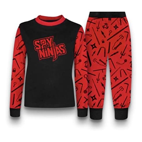 Spy Ninjas Pyjama Set - Youth Design (Youth Small (5-6) Chest Width 13 1/2") Red/Black Cover