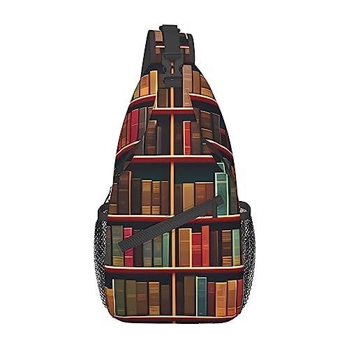 Sac à dos sling bibliothèque pour homme et femme, sac de poitrine noir polyvalent