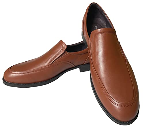 Image of Justar Men's Leather Casual Loafers Slip-On Comfort Tuxedo Dress Shoes for Business Office