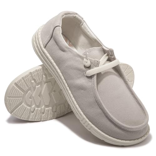 Image of Women's Canvas Slip On Loafers Fashion Outdoor Casual Flat Sneakers | Durable Breathable Canvas, Layered Lightweight Cushion Sole, Lace-Free Slip-On Design For Versatile Daily Style