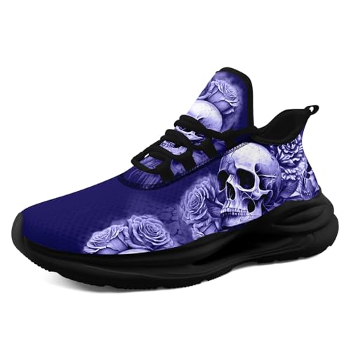 Skull Running Shoes for Men Women Edgy Elegance Sneakers Gothic Graphic Casual Athletic Trainers Tennis Sports Shoes