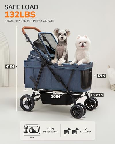 image for OJCME Dog Stroller for Large & Medium Dogs (20–132 lbs), Pet Strolle