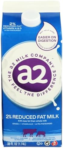 A2 Milk, Milk 2% Reduced Fat Milk, 59 Fl Oz