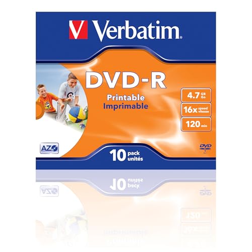 DVD-R Verbatim Wide Inkjet Printable 4.7GB, 10er Pack im Jewel Case