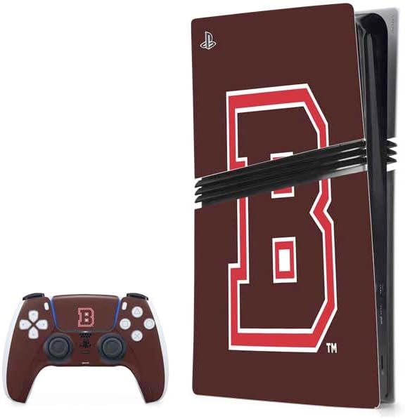 Skinit Decal Gaming Skin Compatible with PS5 Pro Bundle - Officially Licensed Brown University B Logo Design