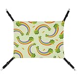 Cat Hammock Rainbow Clover Cat Bed Cage Window Perch Hanging Space Saving for Small Pets 16.9"x13"