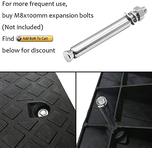 Portable Lightweight Plastic Curb Ramps 2Pcs, Heavy Duty Plastic Threshold Ramp Set For Driveway, Loading Dock, Sidewalk, Car, Scooter, Bike, Motorcycle, Wheelchair, Golf Cart #TOP4
