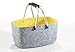 Produktbild Kobolo Filzkorb Einkaufkorb Korb - Aluminium-Henkel - Filz - grau gelb - 36x22x18 cm