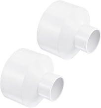 PATIKIL Conector reductor de PVC de 4 x 1-1/2 pulgadas de diámetro interior, paquete de 2 adaptadores de acoplamiento recto, color blanco