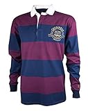 GUINNESS Wine and Navy Striped Rugby Jersey,Navy & Wine,Small