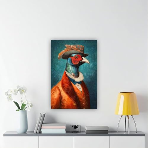 Toile faisan rétro dandy tableau poétique et élégant