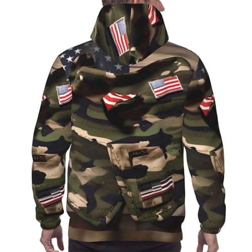 Sweat à capuche décontracté homme EdWal imprimé USA - 4
