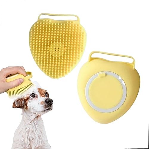 Escova De Banho E Lava Pelo De Pet Silicone Com Dispenser Para Shampoo e Sabonete Banho Cachorro Gat