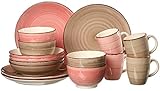Material: Steinzeug Ritzenhoff & Breker Kombiservice Happy, 16-teilig, Rosa / Grau, Steinzeug