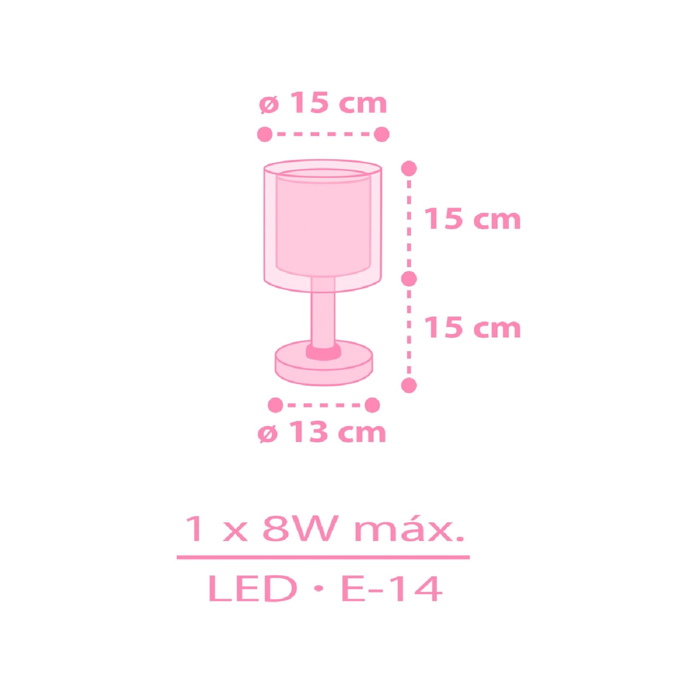 Dalber Lámpara Infantil de Mesilla Unicorns Unicornios 41591N G4 | Lámpara infantil de mesa o mesita; lámparas infantiles; G4 4W LED - Bombilla incluida; Luz Quitamiedos