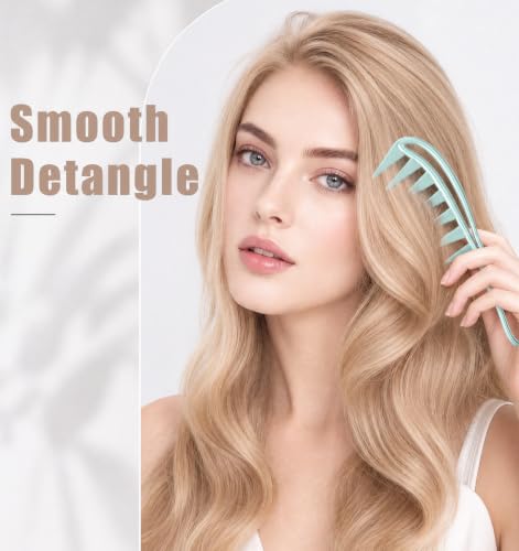 Set de 4 peines de dientes anchos para desenredar cabello miniatura 6