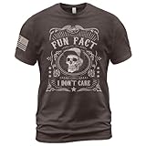 Fun Fact I Dont Care Tshirt Men, Funny Shirts for Men, Fun Fact I Don't Care T Shirt, Mens Funny T Shirts 2 (Brown-XL)