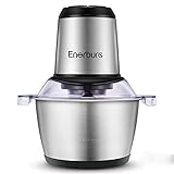 Hachoir Electrique Viande avec Bol en Acier INOX 2L, 2 Niveaux de Vitesse et 4 Lames en INOX | 500W Multifonction Hachoir Viande pour Viande, Légumes et Fruits