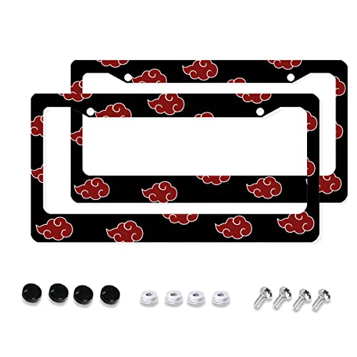 Hokage Akatsuki Cloud Licence Plate Frame Aluminum License Plate Cover for US Canada 4 Hole and Screw