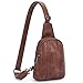 HKCLUF Brusttasche Damen Sling Bag Klein PU Leder Bauchtasche Crossbody Bag Stylisch Gürteltaschen Umhängetasche für Damen/Herren(Braun) Klein günstig Kaufen-HKCLUF Brusttasche Damen Sling Bag Klein PU Leder Bauchtasche Crossbody Bag Stylisch Gürteltaschen Umhängetasche für Damen/Herren(Braun)