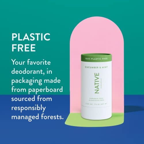 Native Plastic Free Deodorant | Natural Deodorant For Women And Men, Aluminum Free With Baking Soda, Probiotics, Coconut Oil And Shea Butter | Coconut & Vanilla, Lavender & Rose, Cucumber & Mint - Variety Pack Of 3 #TOP3