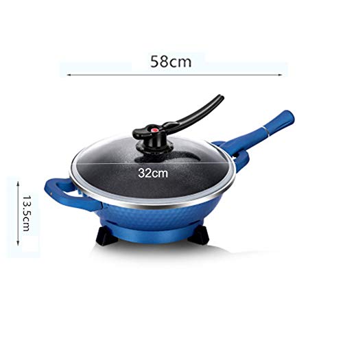 image for JIDI Large Electric Wok with Lid Non Stick, Vacuum Lid, 32cm Electric 
