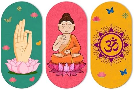 Artvibes Auspicious and Holy Symbols Wooden Wall Hanger for Good Luck | Prosperity Home | Office | Spiritual Decor Items | Wall Poster| Stylish Modern Decor Item | Gift Items (WH_9025N), Set of 3