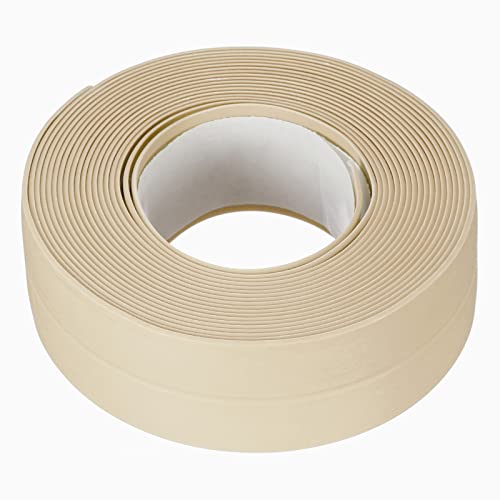 uxcell Waterproof Seal Caulk Strip Tape Self Adhesive 0.87" W x 10.5'L PVC Sealing Tape for Kitchen Bathroom Beige