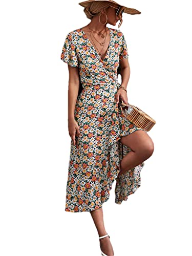 Robe longue d'été bohème fleurie en XL pour vos soirées en terrasse et balades estivales