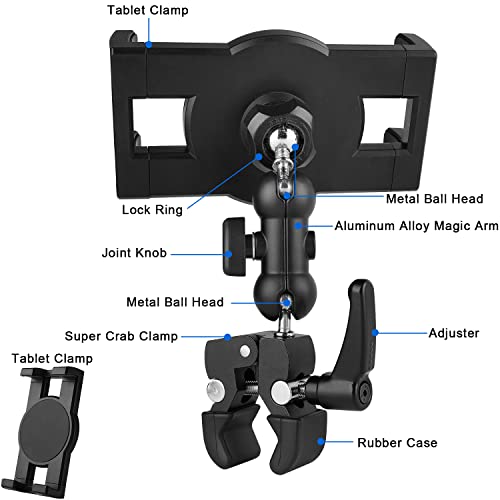 Mippko Tablet Holder For Poles Stroller/Treadmill/Spin Bike/Wheelchair/Golf Cart/Stationary Bike/Music Stand,Compatible With 7~12.9" Ipad/Samsung Tab/Nexus/Fire Hd/E-Book/Lg G #TOP2