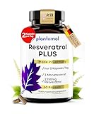 1350mg Resveratrol PLUS - 60 Trans Resveratrol Kapseln hochdosiert - 100:1 Resveratrol hochdosiert - 1 Monatsvorrat