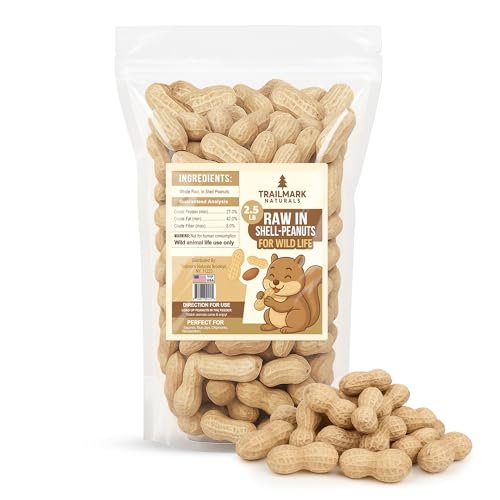 2.5 LB - Raw Peanuts for Squirrels, Raw in Shell Peanuts for Birds and Wildlife- Squirrel Food, Wild Bird Seed - Grown in The USA