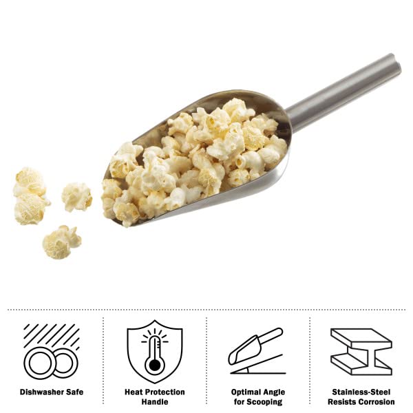 Popcorn Scoop and Seasoning Shaker Set – 2-Piece Stainless Steel Serving Accessories Kit with Scooper and Saltshaker Dredge by Great Northern Popcorn