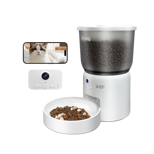 Automatic Cat Feeder with Camera, Smart Auto Dry Pet Food Dispenser with Timer, WiFi App Control, 3L Volume, 10s Voice Recorder, Dual Power Feed – Up to 10 Meals per Day for Cats and Small Dogs