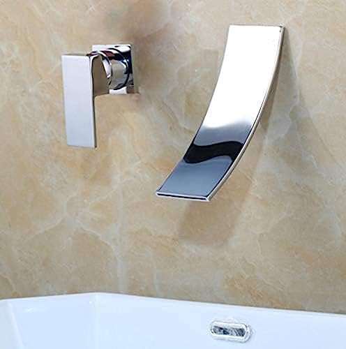 Robinet de cascade mural haut de gamme en chrome pour salle de bains moderne