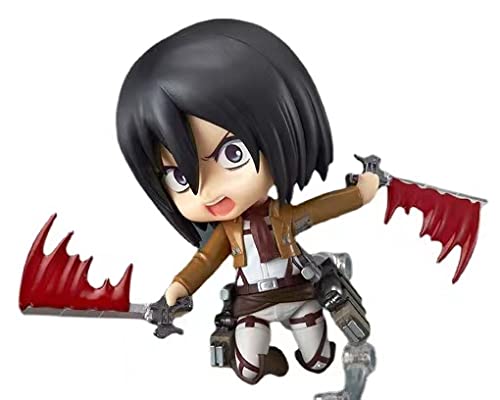 Njkdvt Attack On Titan：mikasa Ackerman 3.9" Pvc Changeable Face Nendoroid Action Figure Statues Figurine Collection Birthday Gifts，Multiple Colors #TOP3