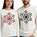 MONIART Glitter Snowflake Christmas Sweatshirt, Sparkly Holiday Crewneck for Women and Men, Red or Black Glitter Snowflake Design, Cozy Winter Pullover, Matching Christmas 2025