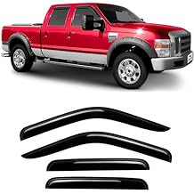 Voron Glass Tape-on Extra Durable Rain Guards for Ford F250 to F550 Super Duty 1999-2016 SuperCrew, Window Deflectors, Vent Window Visors, 4 Pieces - 100850