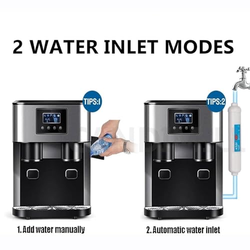 STWBHW Eismaschine for die Theke, 3-in-1-Eiswürfelmaschine und Eiscrusher, 150-W-Eiswassermaschine mit 1,8-l-Wassertank, 16 Eiswürfel in 6 Minuten fertig, 18 kg/24 h, for Restaurants, Hotels