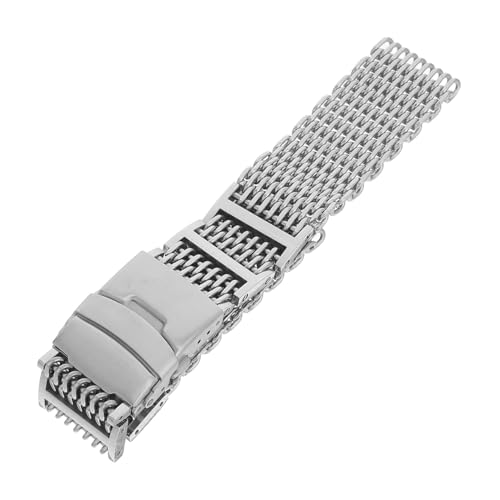 Bracelet montre maille requin argent acier inoxydable remplacement poignet