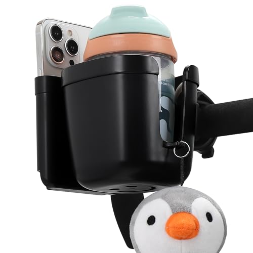Image of Accmor Stroller Cup Holder, Universal Cup Holder for Walker Wheelchair Bike | 360 Rotatable Attachment Accessories for Uppababy Nuna Doona Strollers Scooter