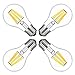 Produktbild MENTA Glühfaden E27 LED Lampe Retrofit Classic A60 8W Edison Filament LED Birne ersetzt 80W Glühlampe 800 Lumen 6500K Kaltweiss klar Glas klassische Kolbenform, Nicht Dimmbar, 4er-Pack