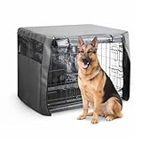 FurDreams 121,9 cm Hundekäfig-Abdeckung – Haustier-Winddichte Käfigabdeckung mit 2 Türen (vorne und seitlich) mit atmungsaktivem Air-Mesh – robuste Box perfekt für Welpen-Training (XXL)