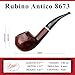 Rossi Rubino Antico Handmade Briar Pipe by Savinelli - Deep Red Hand Brushed Stain With Polished Finish & Rich Wood Grain, 6mm (8673)