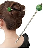 [Herbeluemily]かんざし 簪 ヘアスティック ヘアアクセサリー シンプル モダン 一本挿し レディース 着物 グリーン HM-0181-R06-GR