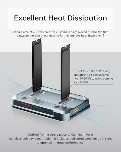 Duplicador SUITOK M.2 NVMe SSD con estación dual USB-C miniatura 6